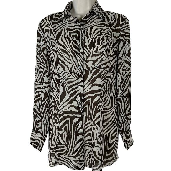 Essentials by Milano Women’s Sz S zebra lightweight animal print Bohemian Y2K - Picture 1 of 8